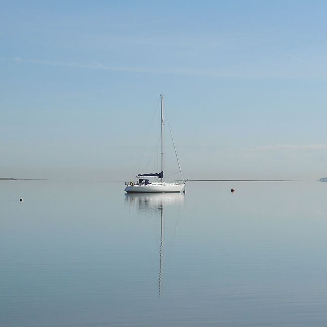 Yacht at anchor, near Faversham Kent. Nikon P7000.